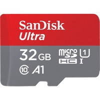 SanDisk Ultra 32 GB MicroSDHC Classe 10 32 GB, MicroSDHC, Classe 10, 120 MB/s, Class 1 (U1), Grigio, Rosso