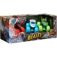 Image of Monster Jam, set Charged Beasts, Monster Truck die-cast Dragon, Octon8er, Jurassic Attack ufficiali in scala 1:64, giocattoli per bambini e bambine dai 3 anni in su
