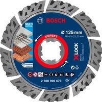 Bosch EXPERT MULTIMATERIAL X-LOCK Disco per tagliare, Lama Disco per tagliare, Mattone, Cemento, Calcestruzzo duro, Pietra, 12,5 cm, Bosch, 2,22 cm, 2,4 mm