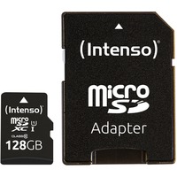 Intenso 3424491 memoria flash 128 GB MicroSD UHS-I Classe 10, Scheda di memoria Nero, 128 GB, MicroSD, Classe 10, UHS-I, Class 1 (U1), A prova di temperatura, Resistente agli urti, Impermeabile, A prova di raggi X