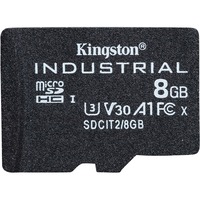 Kingston Industrial 8 GB MicroSDHC UHS-I Classe 10 Nero, 8 GB, MicroSDHC, Classe 10, UHS-I, Class 3 (U3), V30