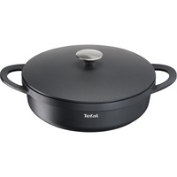 Tefal Trattoria E2187234 padella Rotondo Nero Nero, Rotondo, Nero, Alluminio, Titanium Extra, Rimovibile, Ceramica, Gas, Alogena, Induzione