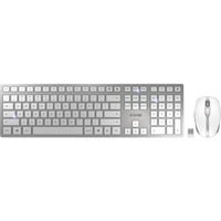 CHERRY DW 9100 SLIM tastiera Mouse incluso Universale RF senza fili + Bluetooth QWERTY Inglese US Argento, Set desktop bianco/Argento, Wireless, RF senza fili + Bluetooth, QWERTY, Argento, Mouse incluso