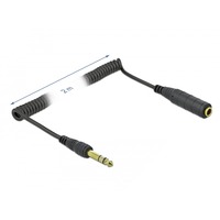 DeLOCK 85938 cavo audio 2 m 6.35mm Nero, Cavo di prolunga Nero, 6.35mm, Maschio, 6.35mm, Femmina, 2 m, Nero