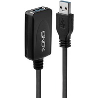 Lindy 43155 cavo USB USB 3.2 Gen 1 (3.1 Gen 1) 5 m USB A Nero, Cavo di prolunga Nero, 5 m, USB A, USB A, USB 3.2 Gen 1 (3.1 Gen 1), 5 Gbit/s, Nero