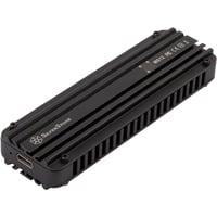 SilverStone MS12 Box esterno SSD Nero M.2, Disk enclosure Nero, Box esterno SSD, M.2, PCI Express 3.0, Serial Attached SCSI, 20 Gbit/s, Collegamento del dispositivo USB, Nero