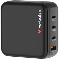 Verbatim Mini caricatore GaN con display, Caricabatterie Nero