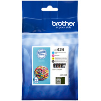 Brother Cartuccia d'inchiostro Valuepack LC-424VAL Nero, Ciano, Magenta, Giallo, 4 pz, 3000 pagine, 1500 pagine, Confezione multipla