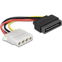 DeLOCK Power SATA/Molex Cable Nero, Rosso 0,12 m 0,12 m, Vendita al dettaglio