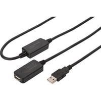 Digitus Cavo di prolunga USB 2.0 attivo, 20 metri Nero