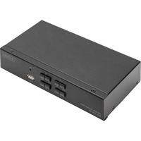 Digitus KVM Switch DisplayPort 4x1, Switch KVM Nero