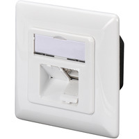 Digitus Presa dati CAT.6A, da parete, schermata, 2x RJ-45 LSA, Scatola di giunzione bianco