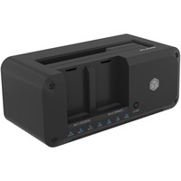 ICY BOX IB-2924MSCL-C31 USB 3.2 Gen 2 (3.1 Gen 1) Type-C Nero, Docking station Nero, HDD, SSD, M.2, SATA, 2.5,3.5,M.2, USB 3.2 Gen 2 (3.1 Gen 1) Type-C, Nero, Alluminio, Plastica
