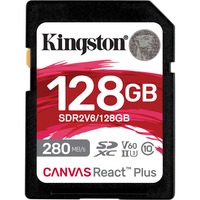 Kingston Canvas React Plus 128 GB SDXC, Scheda di memoria Nero