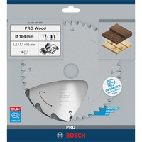 Bosch 2 608 837 697 lama circolare 18,4 cm 1 pz, Lama per sega In legno duro, Legno dolce, 18,4 cm, 1,6 cm, 1,1 mm, 7900 Giri/min, 1,6 mm