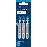 Bosch 2 608 900 561 lama per sega a gattuccio, sega a traforo e sega universale Lama per seghetto alternativo Carburo 3 pz Lama per seghetto alternativo, Acciaio inox, Carburo, Grigio, 1,1 mm, 3 mm