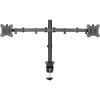 Digitus Porta monitor universale doppio con fissaggio a incastro Nero, Morsa, 8 kg, 38,1 cm (15"), 81,3 cm (32"), 100 x 100 mm, Nero