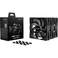 be quiet! Pure Wings 3 120 mm PWM Triple Pack Case per computer Ventilatore 12 cm Nero 3 pz, Ventola Nero, Ventilatore, 12 cm, 1600 Giri/min, 84,8 m³/h, Nero