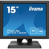 iiyama ProLite T1531SAW-B6 Monitor PC 38,1 cm (15") 1024 x 768 Pixel XGA Touch screen Multi utente Nero Nero, 38,1 cm (15"), 1024 x 768 Pixel, XGA, Nero