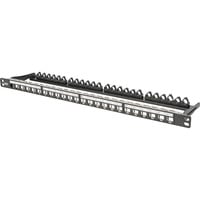Digitus Pannello patch modulare ad alta densità, 24 porte, montaggio a rack, schermato, Patch Panel Nero