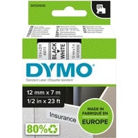 Dymo D1 - Standard Etichette - Nero su bianco - 12mm x 7m, Nastro di scrittura Nero su bianco, Poliestere, Belgio, -18 - 90 °C, DYMO, LabelManager, LabelWriter 450 DUO