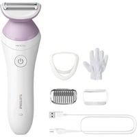 Philips Serie 6000 Lady Shaver Series 6000 BRL136/00 Rasoio senza filo per utilizzo Wet & Dry bianco, Rasoio, 1 testina/e, Rosa, Bianco, Nichel, Ergonomico, Batteria