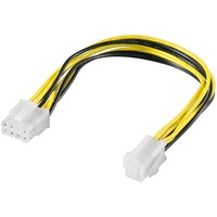 goobay 51358 cavo di alimentazione interno 0,2 m Nero/Giallo, 0,2 m, PCI-E (8-pin), P4 4-pin, Femmina, Maschio, Dritto, Bulk