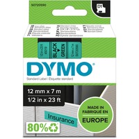 Dymo D1 - Standard Etichette - Nero su verde - 12mm x 7m Nero, Nero su verde, Poliestere, Belgio, -18 - 90 °C, DYMO, LabelManager, LabelWriter 450 DUO