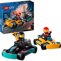 City 60400 Go-Kart e Piloti, Modellini da Costruire di Mini Go Kart da Corsa, Veicoli Giocattolo per Bambini di 5+ Anni, Giochi di costruzione