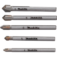 Makita Set di punte per vetro e piastrelle, 5 pezzi, Drill bit set 