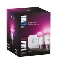 Philips Hue White & Color Ambiance Starter-Set: E27 lampada intelligente A60 confezione doppia, Lampada a LED 