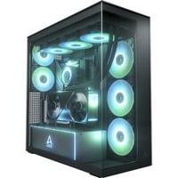 ARCTIC Xtender VG (Mirror Black) Midi Tower Nero, Chassis Tower Nero, Midi Tower, PC, Nero, EATX, Metallo, Vetro temperato, Gaming