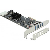 DeLOCK 89008 scheda di interfaccia e adattatore Interno PCIe, SATA, USB 3.2 Gen 1 (3.1 Gen 1), Controller USB PCIe, PCIe, SATA, USB 3.2 Gen 1 (3.1 Gen 1), A basso profilo, PCIe 2.0, Grigio, PC