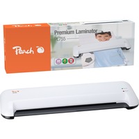 Peach PL755 Plastificatrice a caldo 400 mm/min Nero, Bianco, Laminatore grigio/Nero, 21 cm, Plastificatrice a caldo, 400 mm/min, 0,4 mm, 125 µm, Custodia