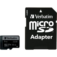 Verbatim Pro 32 GB MicroSDHC UHS Classe 10, Scheda di memoria 32 GB, MicroSDHC, Classe 10, UHS, 90 MB/s, 45 MB/s