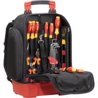 Wiha Zaino porta attrezzi electric Set, Set di strumenti Nero/Rosso