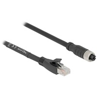 DeLOCK Cavo M12 codificato X presa 8 pin > spina RJ-45, Cat.5e S/FTP Nero