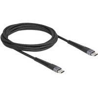 DeLOCK Cavo USB 2.0, connettore USB-C > connettore USB-C con protezione anti-piega estesa Nero