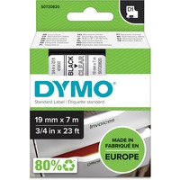 Dymo D1 - Standard Etichette - Nero su trasparente - 19mm x 7m, Nastro di scrittura Nero trasparente, Poliestere, Belgio, -18 - 90 °C, DYMO, LabelManager, LabelWriter 450 DUO