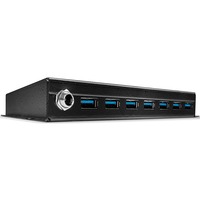 Lindy 43128 hub di interfaccia 5000 Mbit/s Nero, Hub USB USB 3.2 Gen 1 (3.1 Gen 1) Type-A, 5000 Mbit/s, Nero, 0,8 m, 185 mm, 75 mm