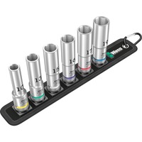 Wera 05004565001 bussola e set di bussole Nero, Set di bussole, 1/2", Metrico, 6 testina/e, 10,13,15,16,17,19 mm, 290 mm