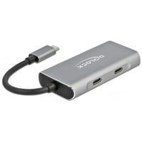 DeLOCK 63260 hub di interfaccia USB 3.2 Gen 2 (3.1 Gen 2) Type-C 10000 Mbit/s Grigio, Hub USB grigio, USB 3.2 Gen 2 (3.1 Gen 2) Type-C, USB 3.2 Gen 2 (3.1 Gen 2) Type-A, USB 3.2 Gen 2 (3.1 Gen 2) Type-C, 10000 Mbit/s, Grigio, Alluminio, 0,12 m