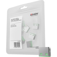 Lindy 40461 clip sicura Bloccaporte USB tipo A Verde Acrilonitrile butadiene stirene (ABS) 10 pz verde, Bloccaporte, USB tipo A, Verde, Acrilonitrile butadiene stirene (ABS), 10 pz, Sacchetto di politene