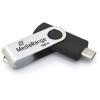 MediaRange USB Type-C 128 GB, Chiavetta USB Nero/Argento