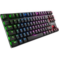 Sharkoon PureWriter TKL RGB tastiera USB Tedesco Nero, Tastiera da gioco Nero, Mini, Cablato, USB, Interruttore a chiave meccanica, LED RGB, Nero