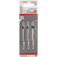 Bosch 2608636432 Lama per seghetto alternativo Bimetallo 3 pz, Lama per sega Lama per seghetto alternativo, Laminato, Parquet, Cloruro di polivinile non plastificato (uPVC), Bimetallo, Grigio, 1,4 mm, 8,3 cm