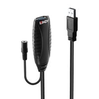 Lindy 43156 cavo USB 10 m USB 3.2 Gen 1 (3.1 Gen 1) USB A Nero, Cavo di prolunga Nero, 10 m, USB A, USB A, USB 3.2 Gen 1 (3.1 Gen 1), 5000 Mbit/s, Nero