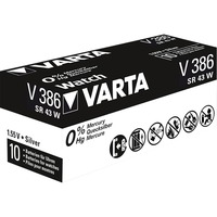 Varta -V386 Batterie per uso domestico argento, Batteria monouso, Alcalino, 1,55 V, 105 mAh, 11,6 mm, 11,6 mm