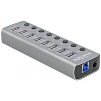 DeLOCK 63264 hub di interfaccia USB 3.2 Gen 1 (3.1 Gen 1) Type-B Grigio, Hub USB grigio, USB 3.2 Gen 1 (3.1 Gen 1) Type-B, USB 3.2 Gen 1 (3.1 Gen 1) Type-A, Grigio, 0,8 m, 46 mm, 144 mm