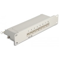 DeLOCK 66873 pezzo di pannello 1U, Patch Panel grigio, Cat6a, Grigio, Metallo, 1U, 254 mm, 100 mm